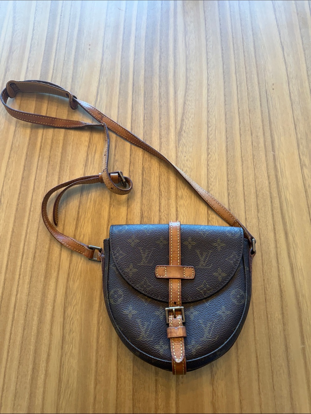 Louis Vuitton Brown Monogram Saddle Crossbody with Tan Strap